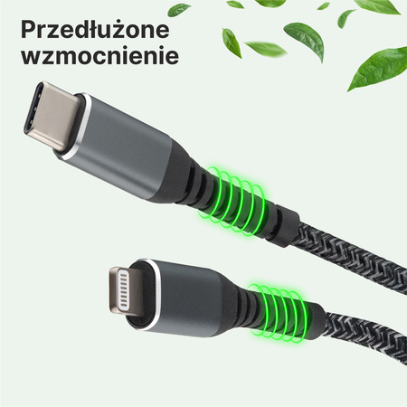 QUALO recycling kabel USB-C/Lightning 2,4A 1m QRC-CL-01