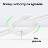 QUALO Transparent kabel nylonowy USB-C - Lightning 1,5m 2,4A biały QTCN-CL-00