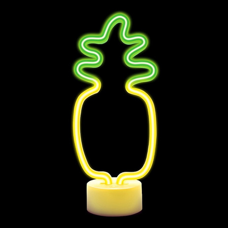 Neon na podstawce LED ANANAS pomarańczowo zielony USB-C FSC-12 Forever Light