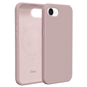 Etui Etteri Silicone Mag do iPhone 16e jasnoróżowe