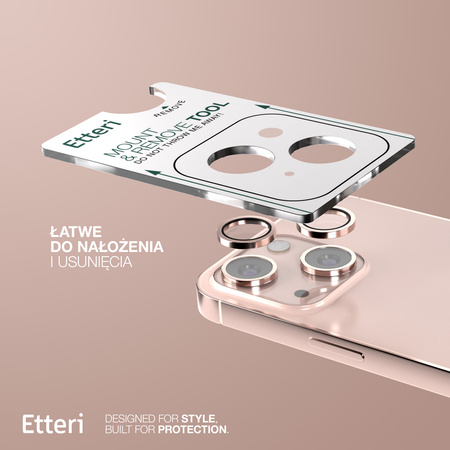 Etteri Camera Lens Protector szkło na aparat do iPhone 13 / 13 Mini różowy