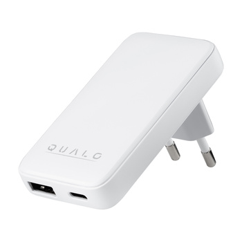 QUALO ładowarka sieciowa GaNultra slim USB-A USB-C PD 45W biała QLS-GN-US-AC-45-00