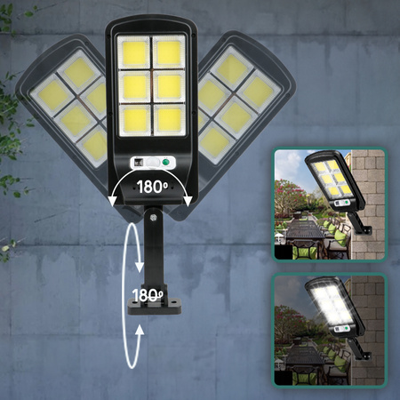 Lampa solarna LED SUNARI FLS-01 6*COB PIR 10W 800lm 6000K 2400mAh Li-Ion + pilot Forever Light