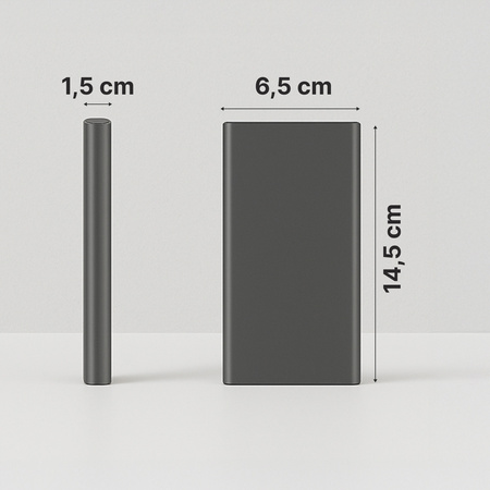 QUALO power bank 10000 mAh z LED 22.5W szary QPB10-LD-23-18