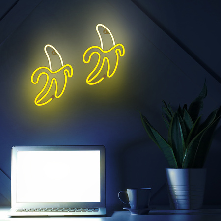 Forever Light neon LED BANAN biały żółty Bat + USB FLNE10
