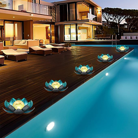 Lampa solarna LED SUNARI FLS-70 Kwiat Lotosu niebieski 3000K 600mAh Ni-MH Forever Light