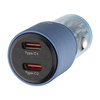 QUALO Transparent ładowarka samochodowa 2x USB-C aluminiowa 90W QTLS-AC-A-90