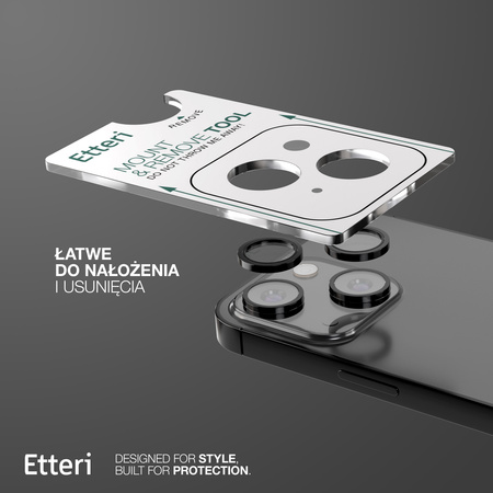 Etteri Camera Lens Protector szkło na aparat do iPhone 15 / 15 Plus czarny