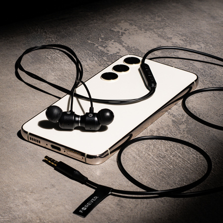 Forever słuchawki przewodowe EP-01 dokanałowe jack 3,5mm czarne