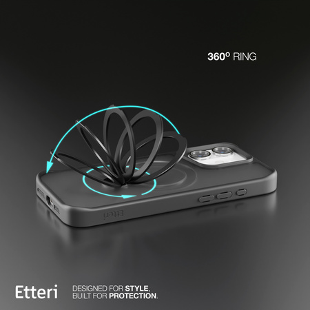Etui Etteri Matt Mag Ring do iPhone 16 Pro 6,3" czarne