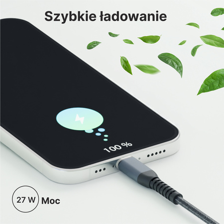 QUALO recycling kabel USB-C/USB-C 3A 1m QRC-CC-01