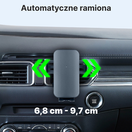 QUALO uchwyt samochodowy do kratki z panelem solarnym czarny QUS-K-PS-01