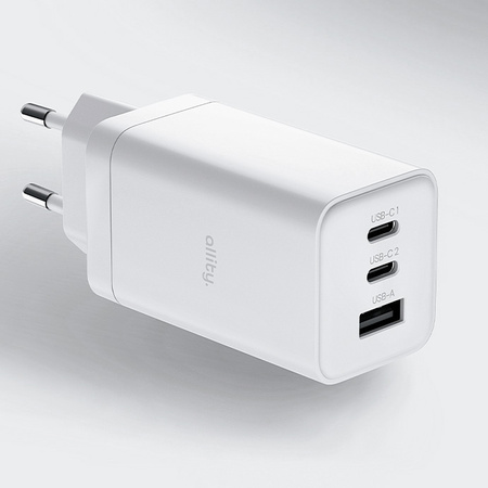 Allity ładowarka sieciowa GaN PD QC ATC-01-65WACC 2x USB-C + 1x USB-A 65W biała
