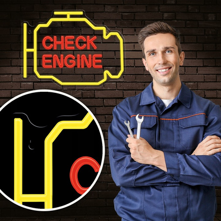 Neon PLEXI LED CHECK ENGINE żółto czerwony NNE21 Neolia