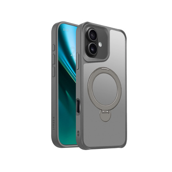 Etui Etteri Matt Mag Ring do iPhone 16 6,1" szare