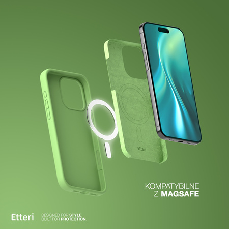 Etui Etteri Silicone Mag do iPhone 16 Pro Max 6,9" jasnozielone
