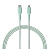 QUALO kabel nylonowy USB-C - Lightning 1,5m 2,4A mietowy QKN-CL-21