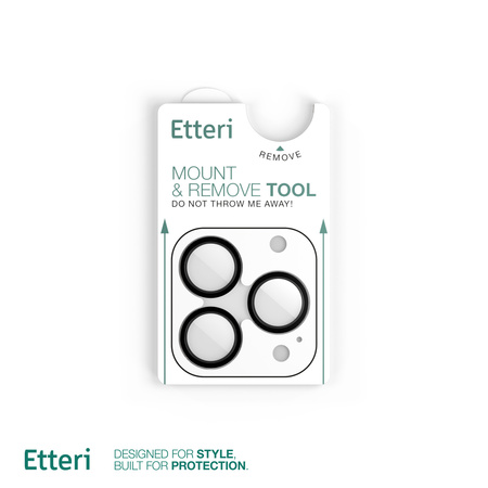 Etteri Camera Lens Protector szkło na aparat do iPhone 15 Pro / 15 Pro Max czarny