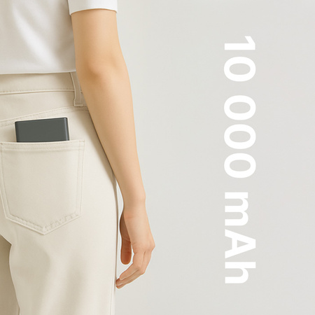 QUALO power bank 10000 mAh z LED 22.5W szary QPB10-LD-23-18