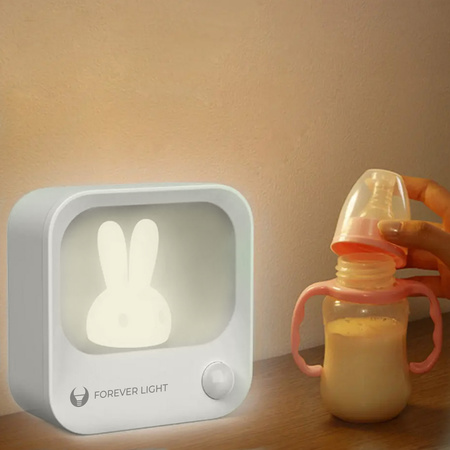 Lampka nocna LED z króliczkiem FLC-10 PIR biała 500mAh Forever Light