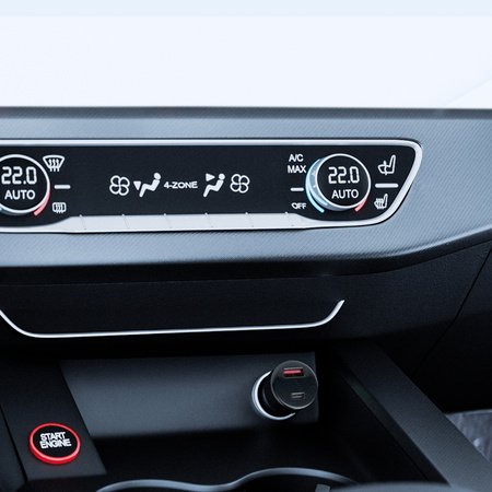 QUALO Recycling ładowarka samochodowa USB-A USB-C czarna 32W QRLS-AC-01-32