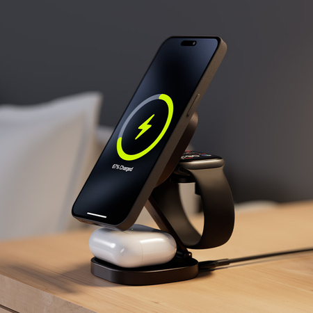 Allity ładowarka indukcyjna AWC-220-25WMS grafitowa 3w1