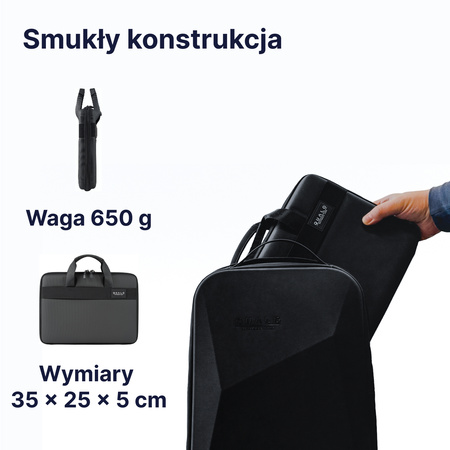 QUALO pokrowiec na laptopa usztywniany z uchwytem 13,3' czarny QPL-SU-01