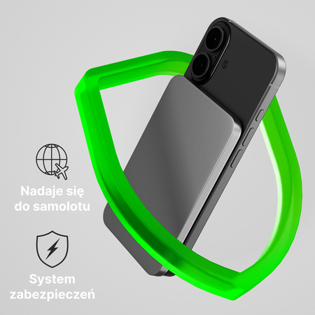 QUALO MagSafe power bank 5000 mAh 20W szary QMPB5-20-18