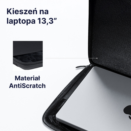 QUALO pokrowiec na laptopa usztywniany z uchwytem 13,3' czarny QPL-SU-01