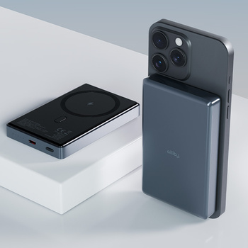 Allity powerbank bezprzewodowy APB-300 PD QC 20W 10000 mAh szary magnetyczny