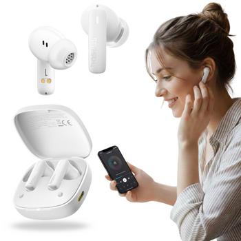 Baseus bezprzewodowe słuchawki TWS Bowie E19 gwiezdna biel