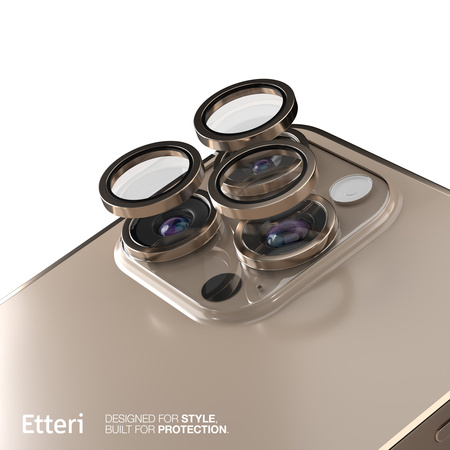 Etteri Camera Lens Protector szkło na aparat do iPhone 16 Pro / 16 Pro Max złoty