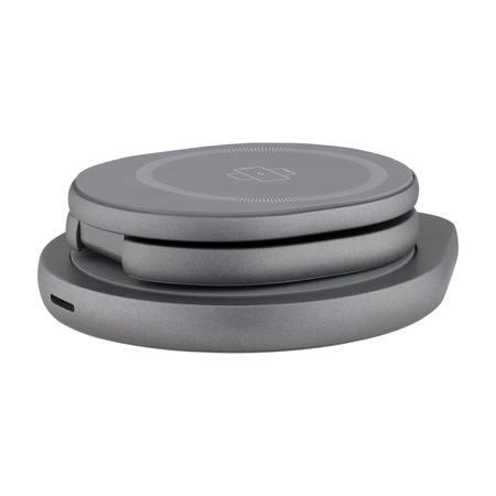 QUALO MagSafe Ładowarka indukcyjna z funkcją uchwytu 24W szara QMLI-24-18