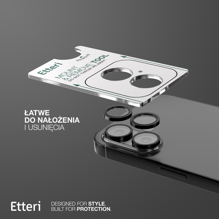 Etteri Camera Lens Protector szkło na aparat do iPhone 16 / 16 Plus czarny