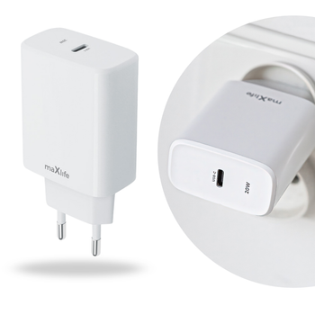 Maxlife ładowarka sieciowa PD QC MXTC-10-20C 1x USB-C 20W biała