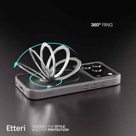 Etui Etteri Matt Mag Ring do iPhone 17 Pro Max szare