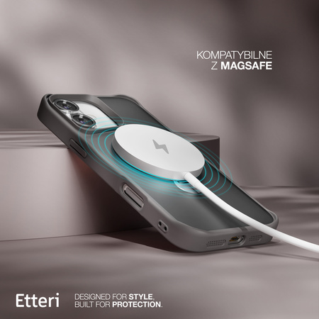 Etui Etteri Matt Mag Ring do iPhone 16 Plus 6,7" szare