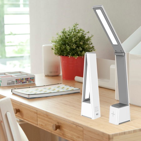 Lampa biurkowa LED 5W składana FLB-110 biało-szara Forever Light