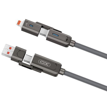 XO kabel NB275 4w1 USB-C - Lightning + USB - USB-C 60W 1,0m szary