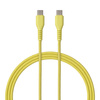 QUALO kabel nylonowy USB-C - USB-C 1,5m 3A 60W żółty QKN-CC-05