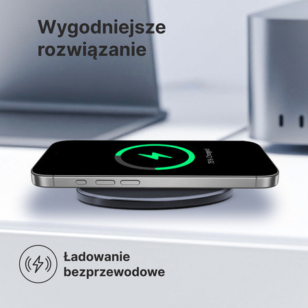 QUALO ładowarka indukcyjna 20W matowa czarna QLI-M-20W-01