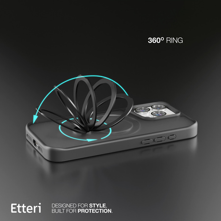 Etui Etteri Matt Mag Ring do iPhone 15 Pro Max 6,7" czarne