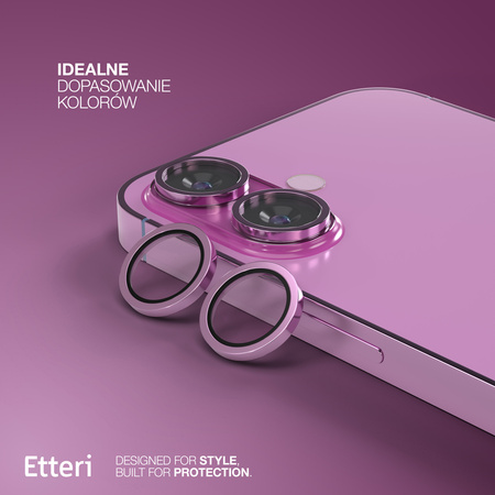 Etteri Camera Lens Protector szkło na aparat do iPhone 16 / 16 Plus różowy