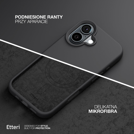 Etui Etteri Silicone Mag do iPhone 16e czarne