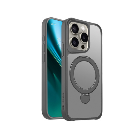 Etui Etteri Matt Mag Ring do iPhone 15 Pro 6,1" szare