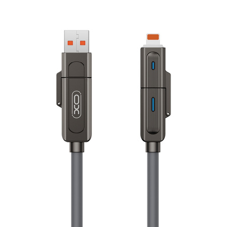 XO kabel NB275 4w1 USB-C - Lightning + USB - USB-C 60W 1,0m szary