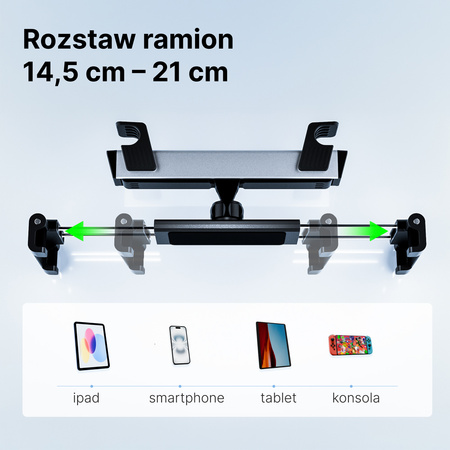 QUALO uchwyt samochodowy na telefon backseat czarny QUS-T-BS-01