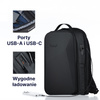 QUALO plecak sztywny wodoodporny z portem USB czarny QPS-W-USB-01