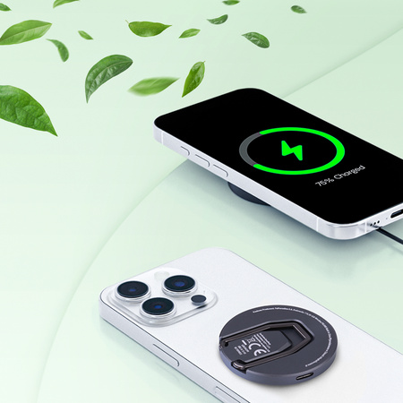 QUALO recycling ładowarka inducyjna 15W z ringiem QRLI-R-15-01