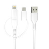 Forever kabel recykling 3w1 1,5m 2,4A USB-A - USB-C +microUSB+ Lightning KR3W1-00 biały